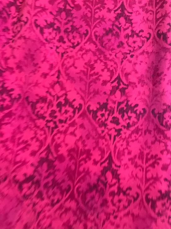 Y2K Chico's Red Damask Asymmetrical Point-Hem Flame Maxi Silk Skirt Whimsigoth - Picture 3 of 8